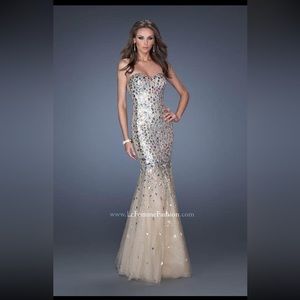 Sweatheart mermaid glass-effect prom or pageant dress